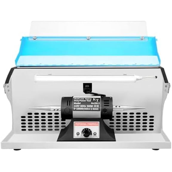 Jewelry Polishing Buffing Machine Benchtop Jewelry Polisher Gem Jade Buffing Polisher with Light and Collector 500W 10000RPM$$Art & Craft