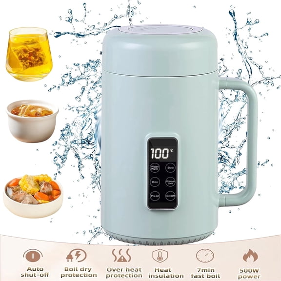 Jenmayt Portable Electric Pot for Cooking Dorm Room - 34oz Non-stick Travel Electric Kettle, Mini Hot Pot with Temperature and Time Control - Self Heating Soup/Rice/Ramen Cooker/Warmer