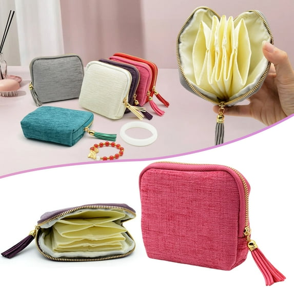 Jewelry Pouch Jewelry Pouch For Traveling Mini Travel Jewelry Bag Mini Jewelry Travel Case Small Travel Jewelry Case Travel Jewelry Pouch Jewelry Zippered Pocket Case Jewelry Bags Hot Pink