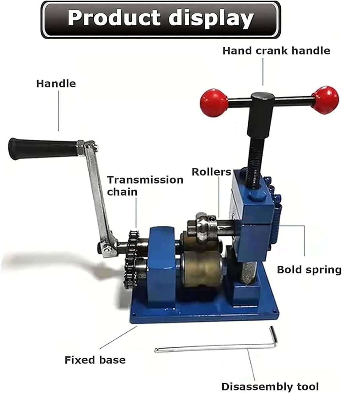 Jewelry Press Roller Tool Combination Rolling Mill Machine, 2 In1 Manual Hand Crank Ring Bracelet Press Bender with 0.1-7mm Press Thickness, for Processing Ring, Bracelet, Earring