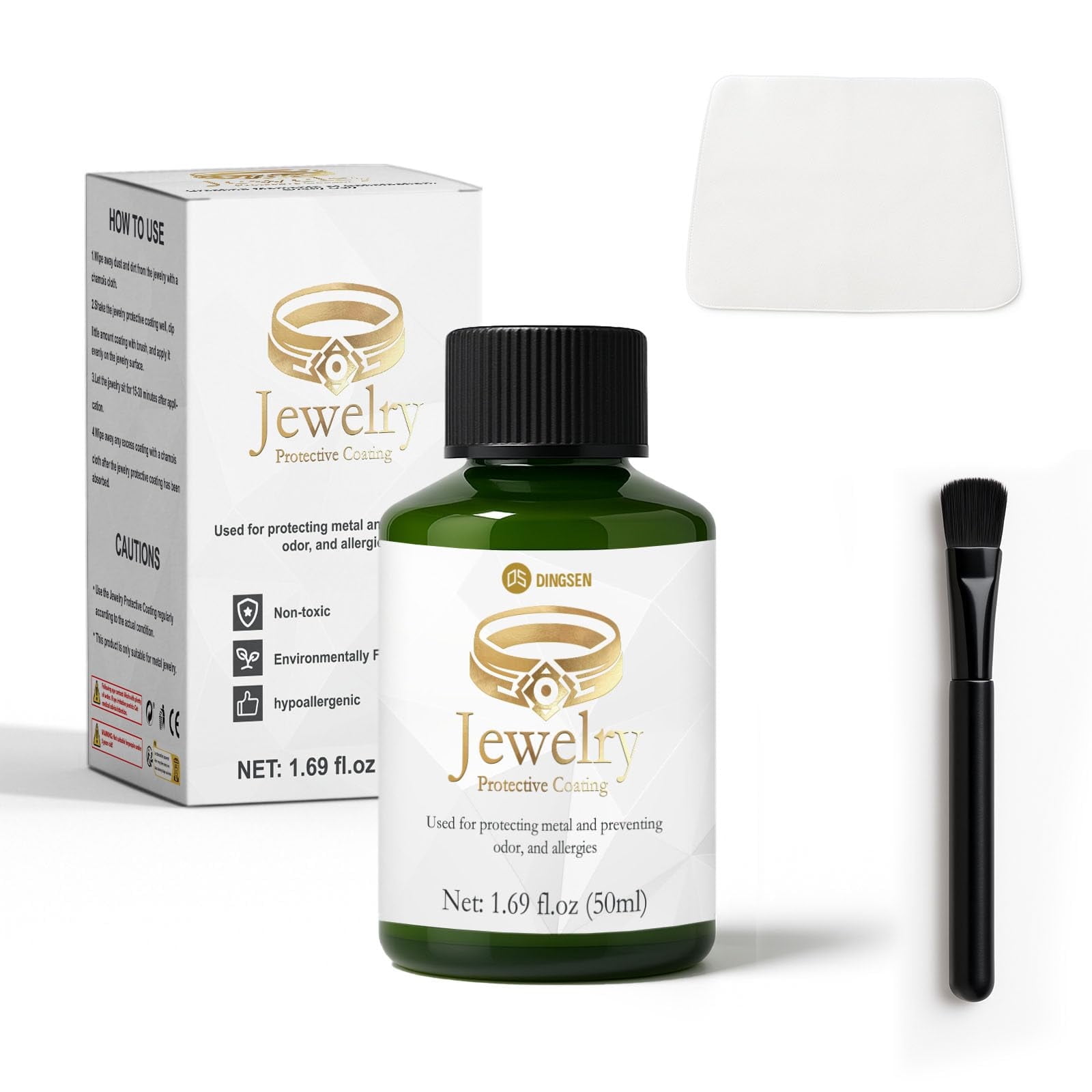 EIGTWEN Jewelry Protective Coating, Clear Polish Sealant for Metal and Stone, Anti-Tarnish Shield