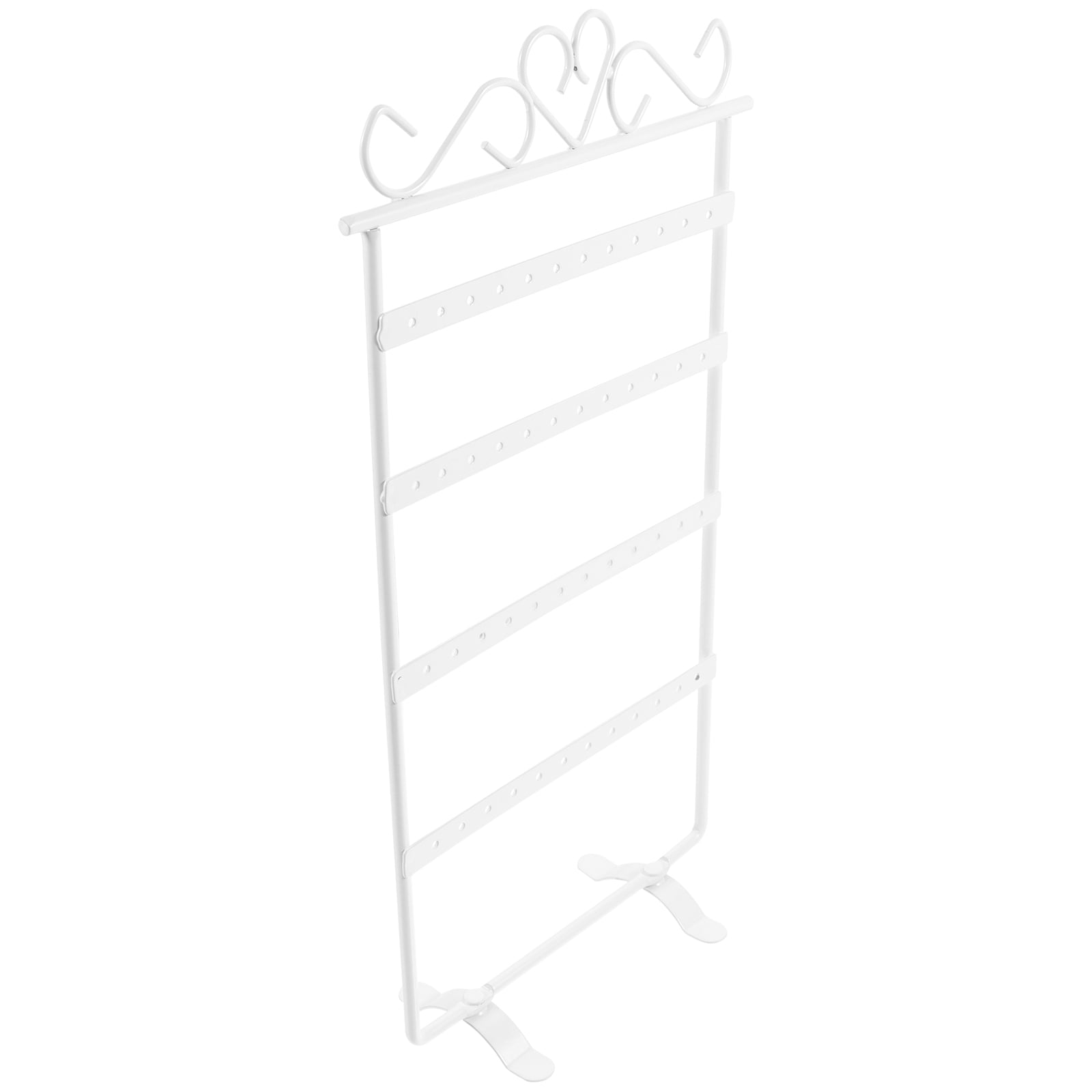 Jewelry Rack Necklace Organizer White Cardstock Display Shelves Storage
