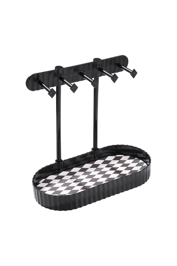 Jewelry Rack with Storage Tray,Five-Hook Hanging Necklace Organizer,Earring and Ring Display Stand