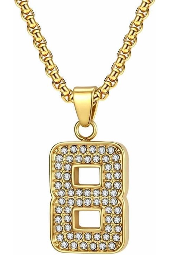 Jewelry Retro Zircon Lucky Numbers Hip Hop Street Personality Trend Basketball Numbers 0-9 Talisman Necklaces