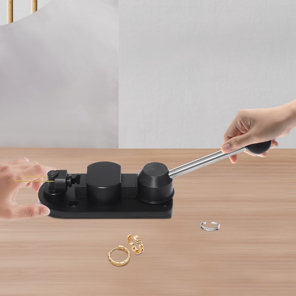 Jewelry Ring Bending Tool with Precision Handle and Rotating Axle Wheel for Crafting, Chrome Steel, Aluminum, Nylon Construction
