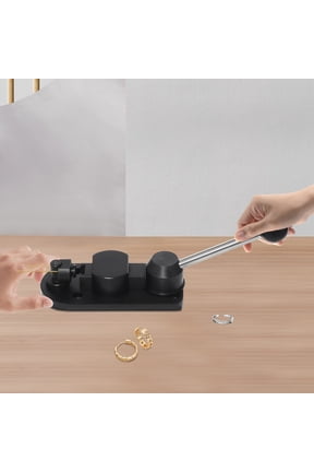 Jewelry Ring Bending Tool with Precision Handle and Rotating Axle Wheel for Crafting, Chrome Steel, Aluminum, Nylon Construction