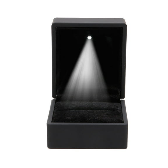 Jewelry Ring Box for Case with LED Lighted up for Proposal Wedding Red Black Blu