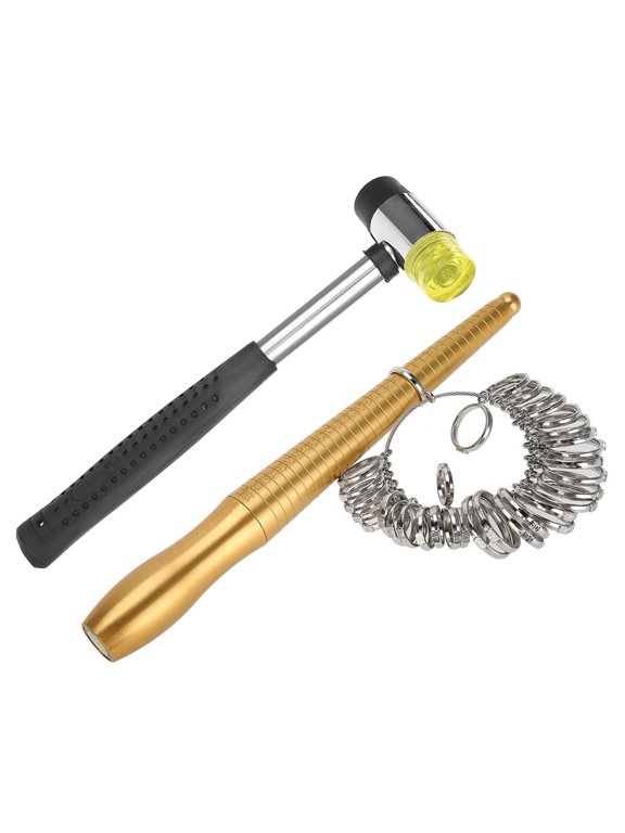 Jewelry Ring Sizing Tool Set, Mandrel, Sizers Hammer For Accurate Fit, 33mm Range