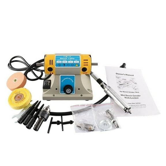 Jewelry Rock Gem Polishing Buffer Machine Bench Lathe Polisher 350W Electric Grinder Mill Grinding Machine Polisher Tool Kits