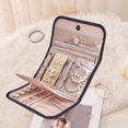 thumbnail image 1 of Jewelry Roll Travel Organizer Portable Jewelry Case for Earrings Necklaces Rings Folding Jewelry Pouch with Multiple Compartments Clutch Bag for Women Girls Gift Idea Compact Storage Bag, 1 of 5