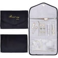 thumbnail image 1 of Jewelry Roll for Travel Black Travel Jewelry Organizer Roll Foldable Jewelry Storage Bag Journey Necklaces Bracelets Rings Earrings Watches, 1 of 7