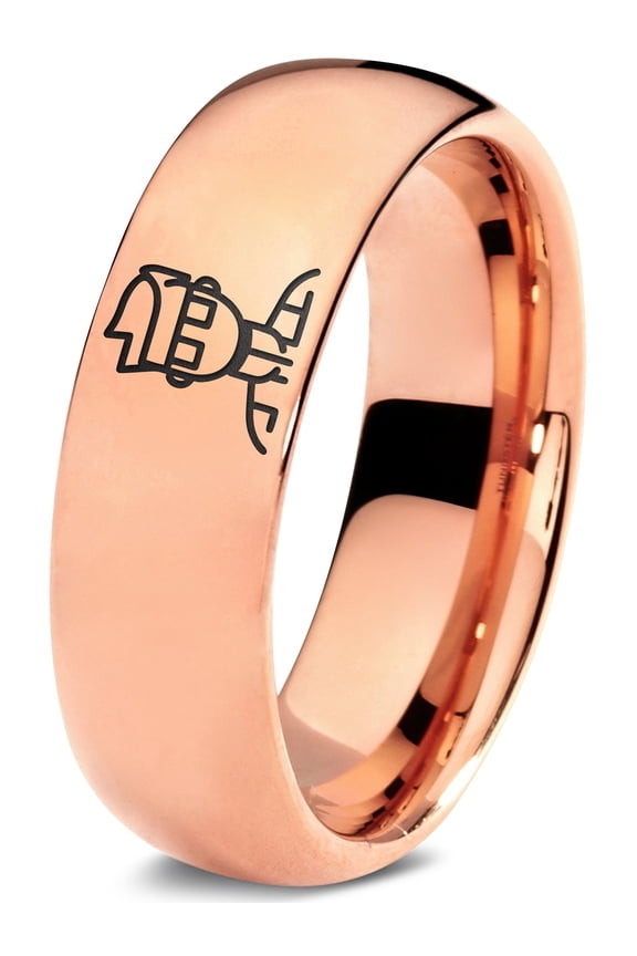 Jewelry Rose Gold Cursive Letters Gamer Tungsten Stackable Rings Ring Men Unique Gifts for Boyfriend