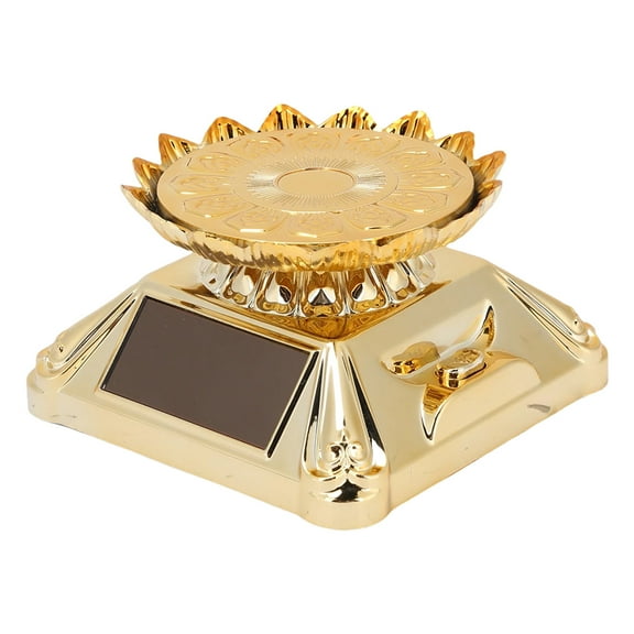 Jewelry Rotating Stand Solar Panel Powered Turntable With Energy Saving LED Lights for Rings Watch Exhibition Use