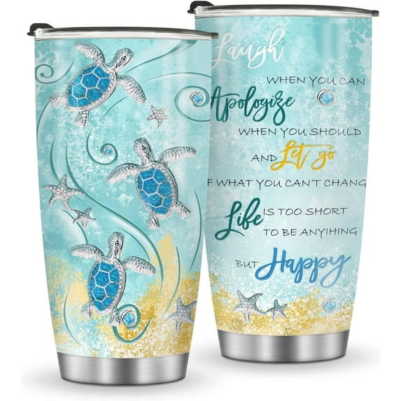 Jewelry Sea Turtle Gifts for Women: Birthday Gift for Girls Sister Bestie, 20 oz Insulation Travel Coffee Turtle Tumbler with Lid for Turtle Lover, Present for Female Friends
