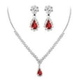 thumbnail image 1 of Jewelry Sets For Women, Silver Jewelry Set For Women Rhinestone Crystal Necklace Link, Bangle Drop Bridal Bracelet Earrings, 1 of 9