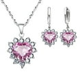 thumbnail image 1 of Jewelry Sets,Women'S Jewelry Sets, Christmas Clearance! Lssam 1 Set Exquisite Heart Shape Jewelry Sets For Women Gold Plated Necklace Dangle Drop Earring Faux Crystal Heart Necklace Earring Jewellery, 1 of 3