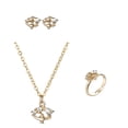 thumbnail image 1 of Jewelry Sets Women Beating Fan Pendant Necklace Ring Earrings 3 Piece Set for Everyday Elegant Accessory, 1 of 4