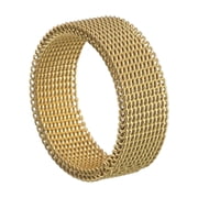 Jewelry Standard US Size Titanium Steel Woven Mesh Deformation Ring 8MM Vacuum Electroplating Non-fading