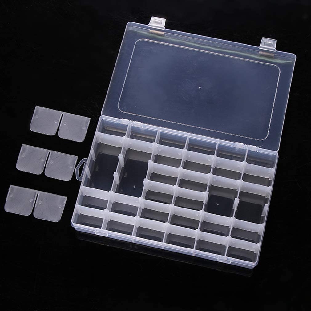 Jewelry Storage Box, Clear Plastic Organizer Box 36 Grids Storage