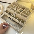 thumbnail image 1 of Jewelry Storage Box, Multi-Layer Organizer with Transparent Acrylic Top and Drawers, Velvet Lined Compartments for Earrings, Necklaces, Rings, Anti-Oxidation Protection, 1 of 9