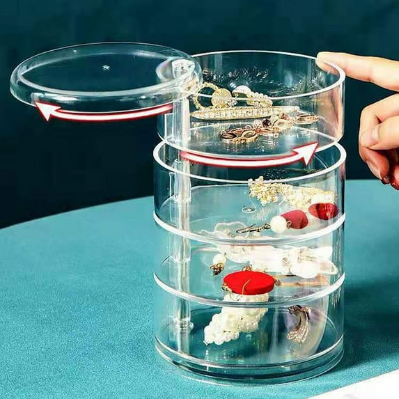 Jewelry Storage Box Multilayer Organizer Storage Rack For Bracelet Earring Watch Plastic Storage Box Display Rack With Cover 1PC