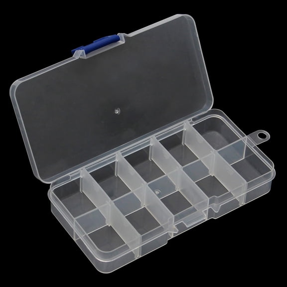 Jewelry Storage Box Plastic 10 Large Grids Organizer Box Bead Fishing Tackle Container Case with Removable Dividers