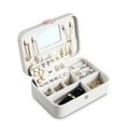thumbnail image 1 of Jewelry Storage Box, Small Travel Jewelry Box Organizer Case, Njjex Faux Leather Portable Jewelry Box Organizer Case for Rings Earrings Necklace, White, 1 of 6