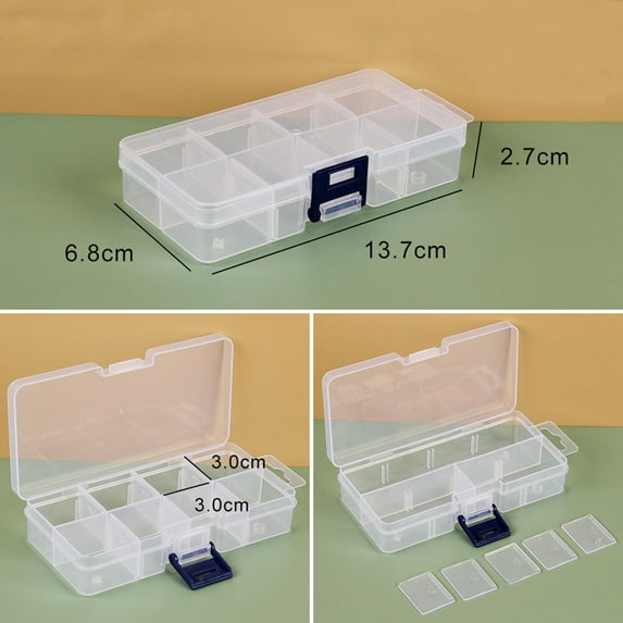 Jewelry Store Beaded Loose Bead Storage Box Transparent Plastic Lattice Box Accessory Box Classification Lattice Small Parts Box E