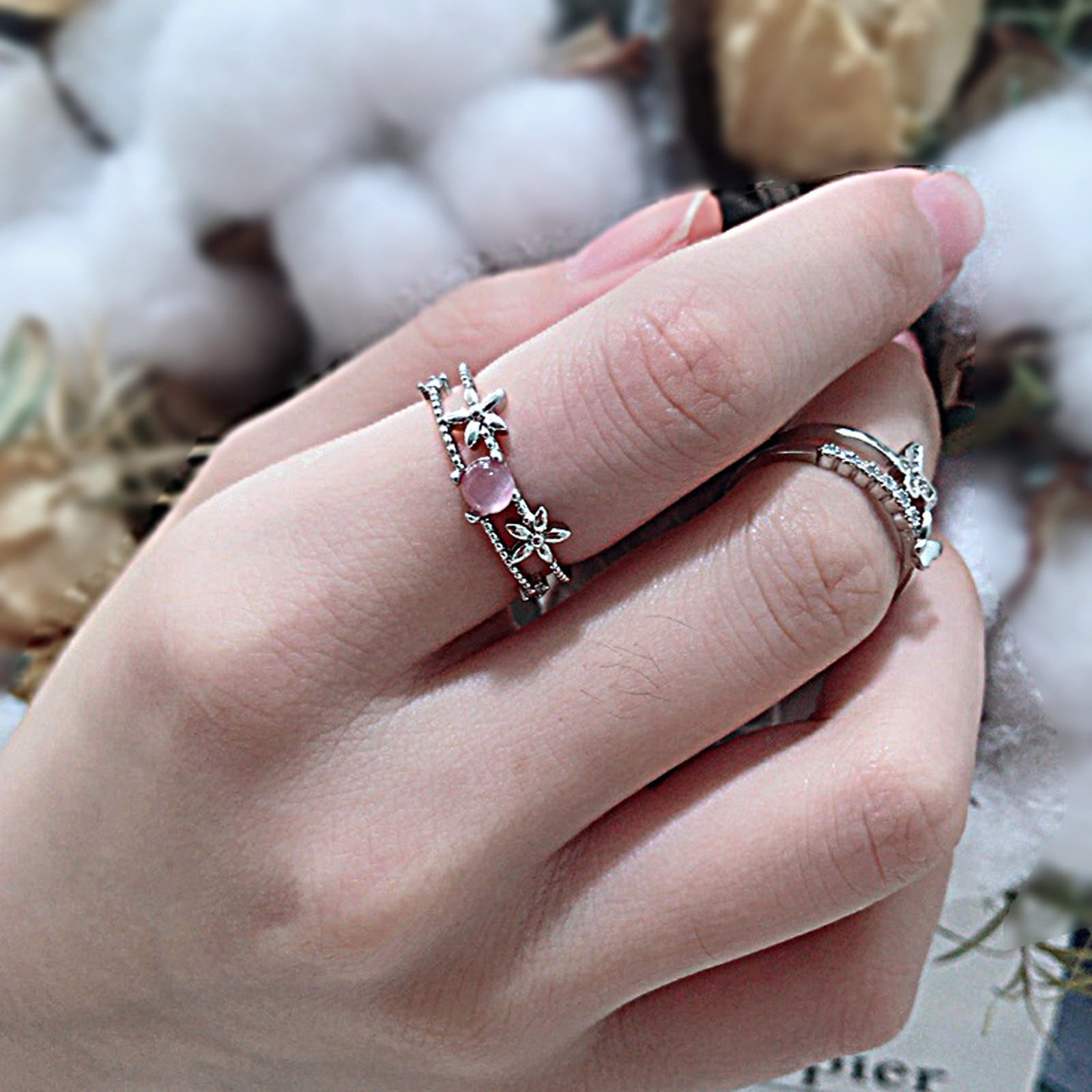 Buy Adjustable Silver Ring, Boho Rings, Silver Statement Ring, Floral Ring,  Big Silver Ring, Hippie Accessories, Silver Rings Online in India - Etsy