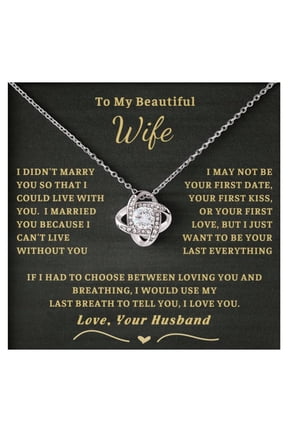 Jewelry To My Beautiful Wife, Soulmate, Wife, Meaningful Melt Her Heart For Wife, Love Knot, Wife Necklace, Women #45, White Love Knot Necklace