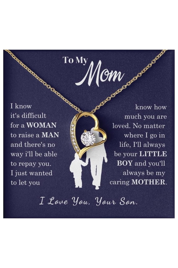 Jewelry To My Mom, Loved Mother, Necklace, From Son, Son Mom, Son To Mom, Mom, Mother, Birthday, Mother'S Day Idea #1590, White Forever Love Necklace
