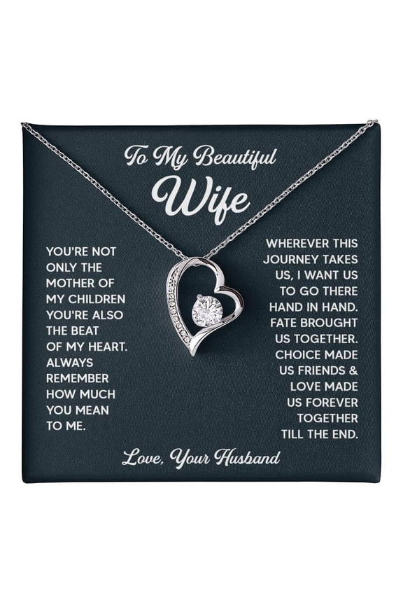 Jewelry To My Wife - I Love You Forever Necklace From Husband, Romantic Birthday Anniversary Valentine Her Quote 03 #2162, Gold Forever Love Necklace