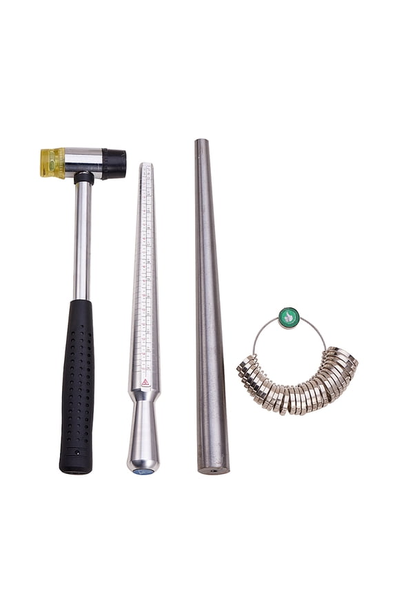 Jewelry Tool Sets with Ring Enlarger Stick Mandrel Handle Hammers Ring Size Sticks and American Calibration Ring Sizers Professional Model Platinum