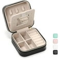 thumbnail image 1 of Jewelry Travel Case with Mirror, Small Travel Jewelry Organizer, Portable Jewelry Box Travel Mini Storage Organizer Portable Display Storage Box For Rings Earrings Necklaces Gifts (Black), 1 of 7