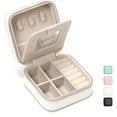 thumbnail image 1 of Jewelry Travel Case with Mirror, Small Travel Jewelry Organizer, Portable Jewelry Box Travel Mini Storage Organizer Portable Display Storage Box For Rings Earrings Necklaces Gifts (White), 1 of 7