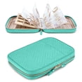 thumbnail image 1 of Jewelry Travel Organizer Case, Large Capacity Portable Storage Bag with Loose-leaf Binder Clear Pockets and Zipper Rolls Pouch for Necklaces and Rings Holder Bag Blue, 1 of 6