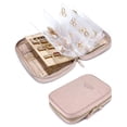 thumbnail image 1 of Jewelry Travel Organizer Case, Large Capacity Portable Storage Bag with Loose-leaf Binder Clear Pockets and Zipper Rolls Pouch for Necklaces and Rings Holder Bag Pink, 1 of 5