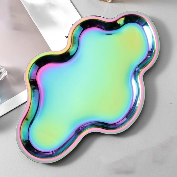 Jewelry Tray Cloud Shaped Jewelry Display Tray Women's Cosmetics Display Tray Stainless Steel Tray for Aromatherapy Jewelry Beauty Tools Snacks Storage Decorative Tray