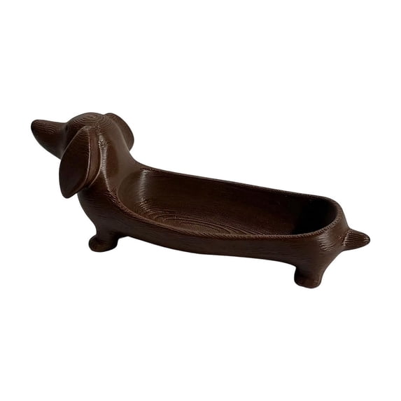 Jewelry Tray, Dachshund Decor - Adorable Long-Body Sausage Dog Ring Dish, Organizer for Rings, Keys, Trinkets, Compact Plastic Ornament for Nightstand, Office, Vanity, Dog Lover Gift