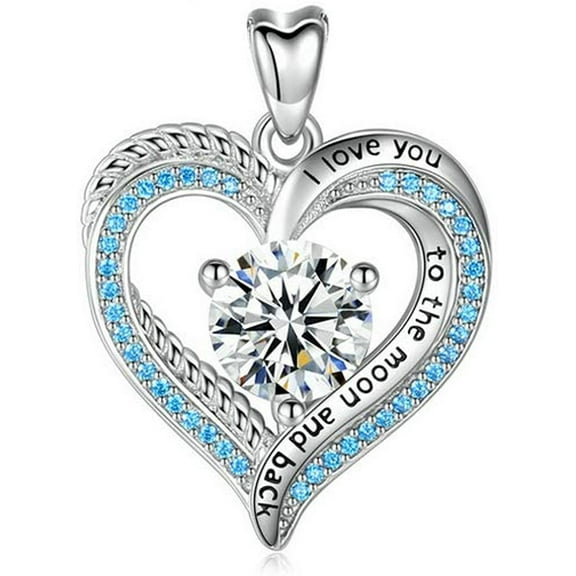 Jewelry Trends Heart Hidden Message Love You CZ Sterling Silver Pendant Necklace 18"