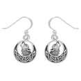 thumbnail image 1 of Jewelry Trends Howling Wolf Celtic Moon Sterling Silver Dangle Earrings, 1 of 3