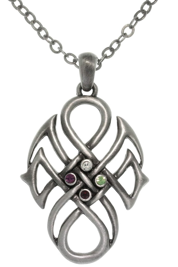 Pewter Alloy Celtic Tribal Knot Pendant with 23 Inch Chain Necklace