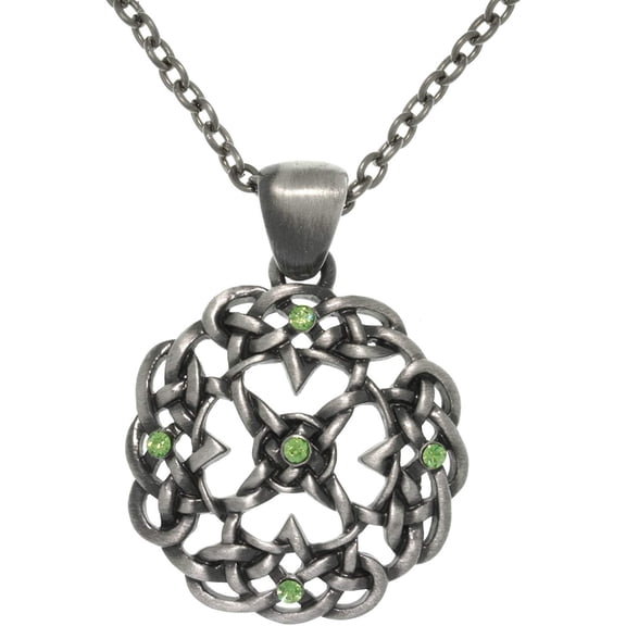 Jewelry Trends Pewter Celtic Knot Mandala Center Star Pendant with 23 Inch Link Chain Necklace