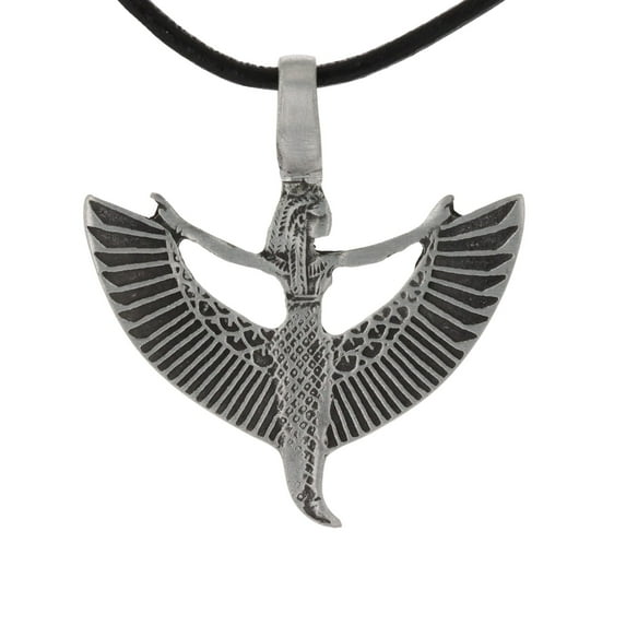 Jewelry Trends Pewter Goddess Maat Egyptian Pendant with 18 Inch Black Leather Cord Necklace
