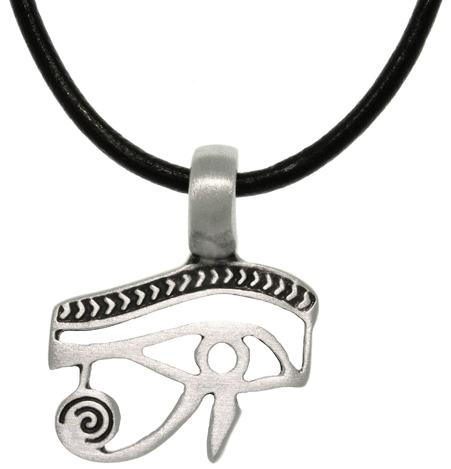 Jewelry Trends Pewter Udjat Eye of Horus Egyptian Pendant with 18 Inch Black Leather Cord Necklace