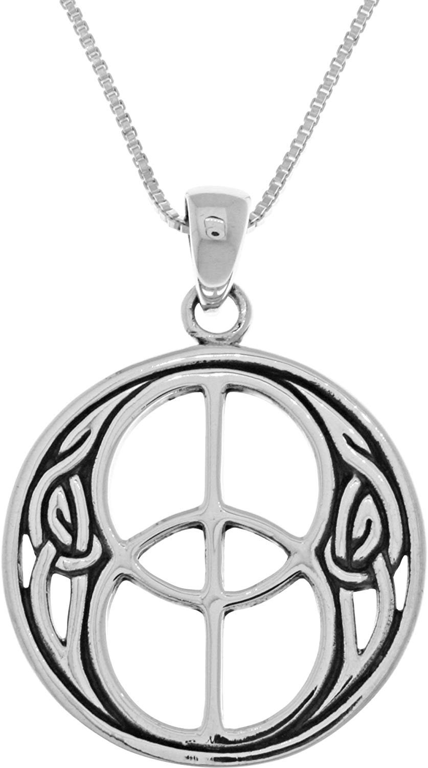 Jewelry Trends Sterling Silver Celtic Chalice Well Symbol Pendant on 18 ...