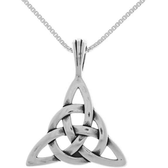 Jewelry Trends Sterling Silver Celtic Circle of Life Triquetra Pendant with 18 Inch Chain Necklace