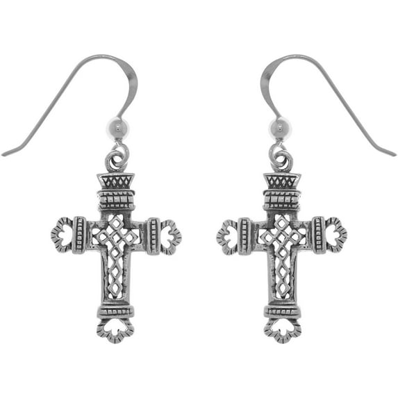 Jewelry Trends Sterling Silver Celtic Cross Dangle Earrings