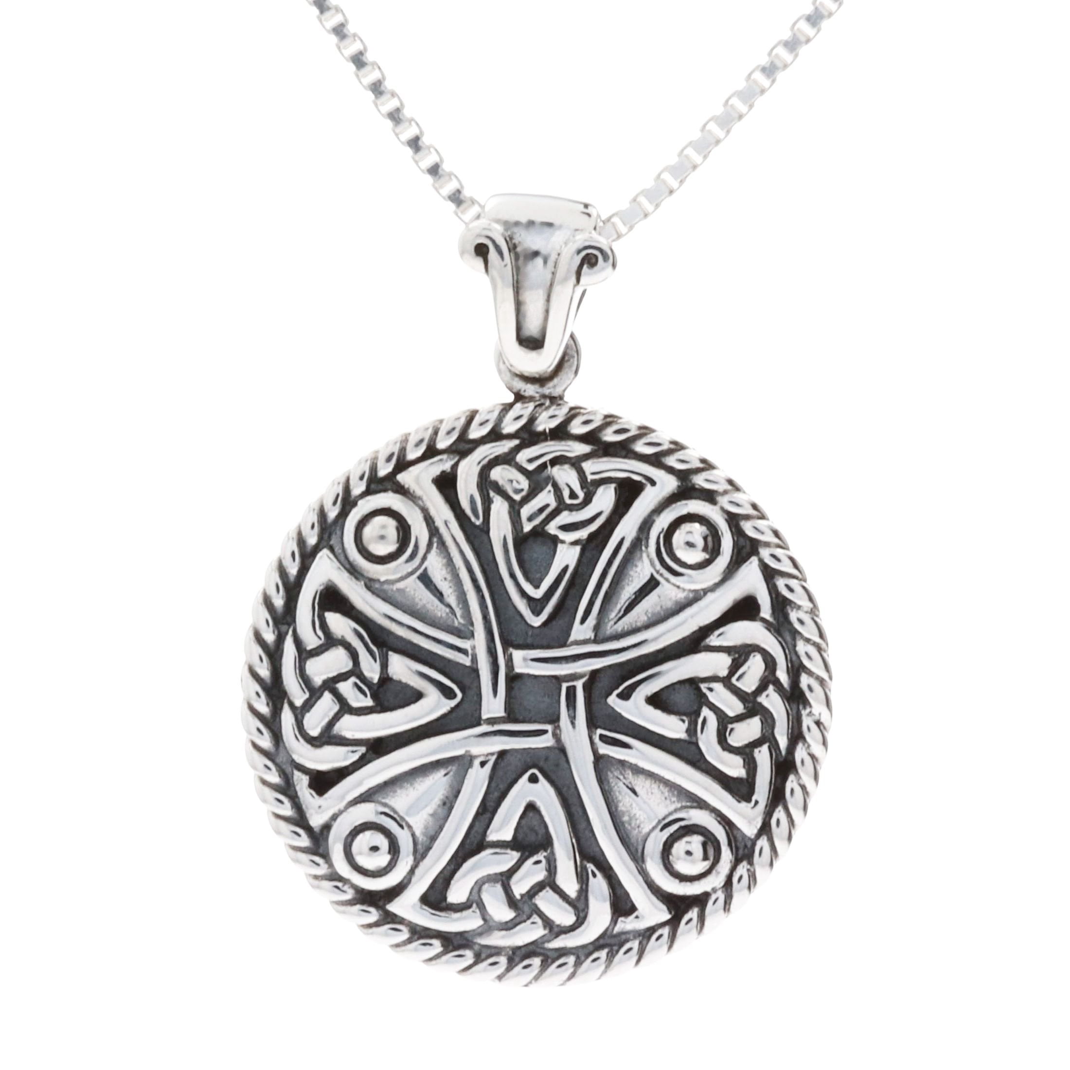 Jewelry Trends Sterling Silver Celtic Cross Pendant Necklace 18 ...