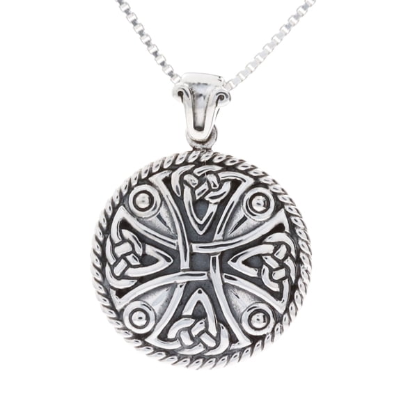 Jewelry Trends Sterling Silver Celtic Cross Pendant Necklace 18"